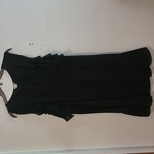 A black midi cocktail dress